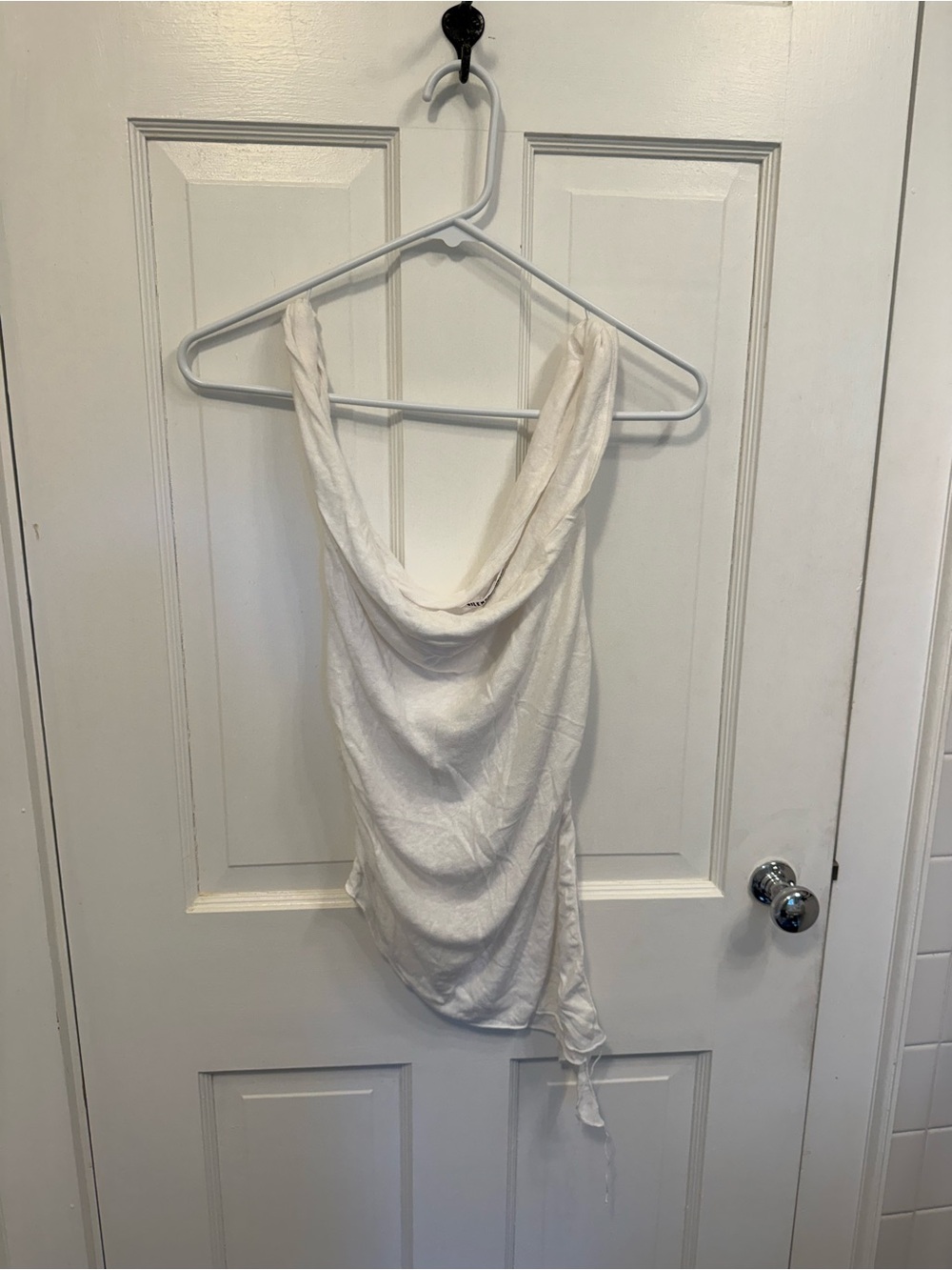 Free People Ivory Cowl Neck Camisole with Side Tie